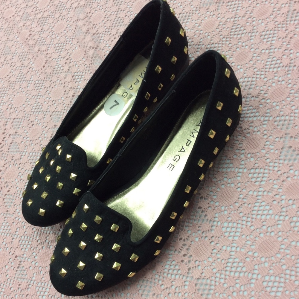 Rampage Black & Gold Slip On Size 7 Shoes
